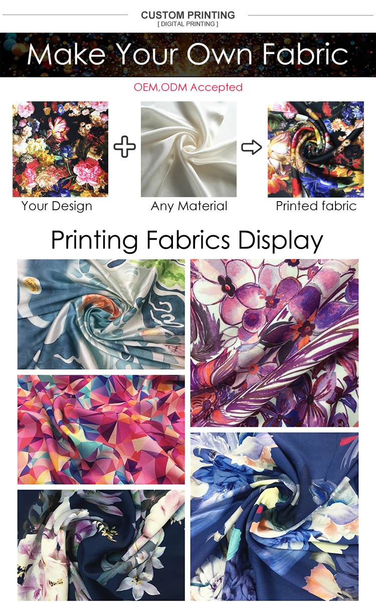 Fabriks direkt Anpassad design Digitaltryck Silk Stain