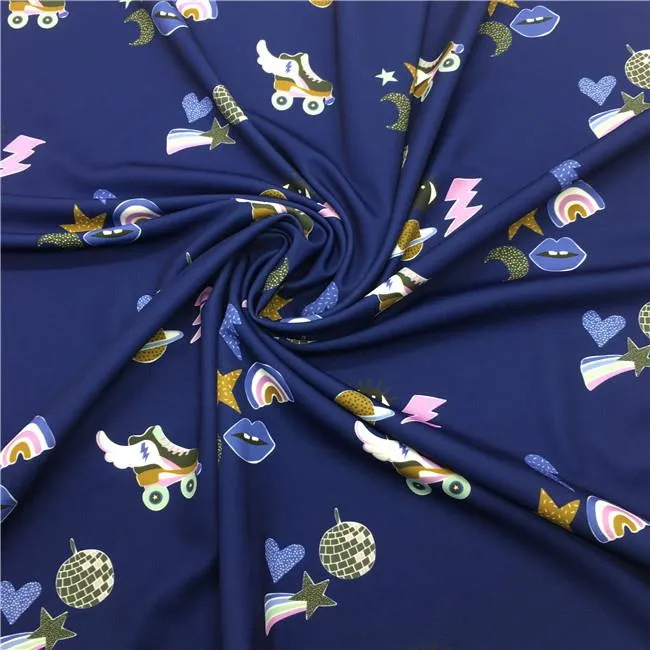 Digital tryck Ponte De Roma Dress Fabric